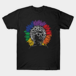 Black Woman Pride LGBT Gay Rainbow Gift T-Shirt